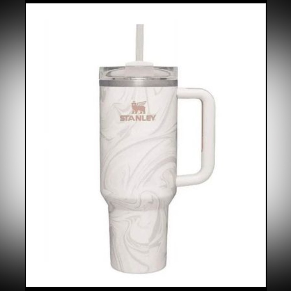 Pink swirl Stanley 40oz tumbler